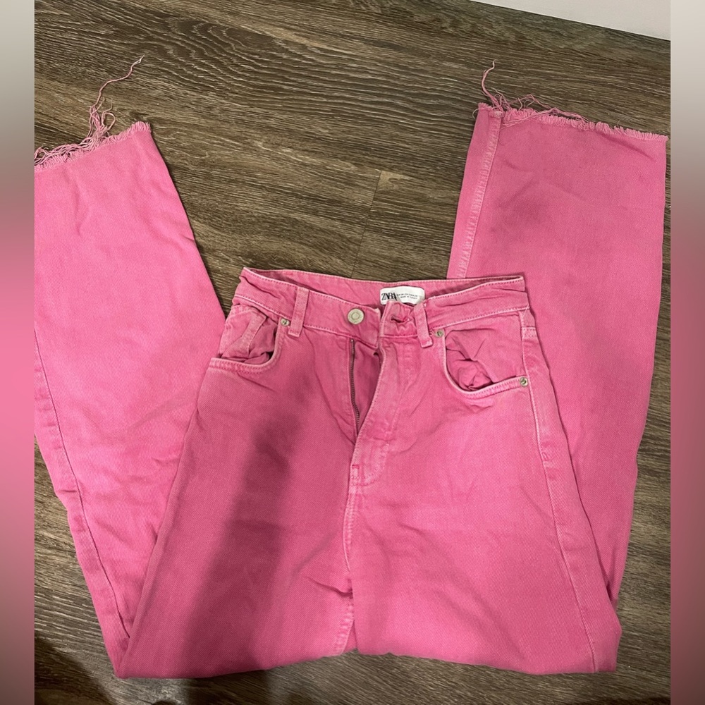 Zara Pink Wide Leg Jeans